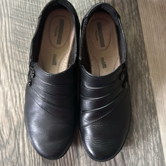 Clarks Collection Carly dream Black‎ button Loafers Slip-On women's size 7 - Picture 6 of 14